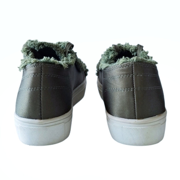 Cape Robbin Olive Green Satin Sneakers with Fringe Indie Sleeze Hipster Elf 7 - Picture 6 of 8